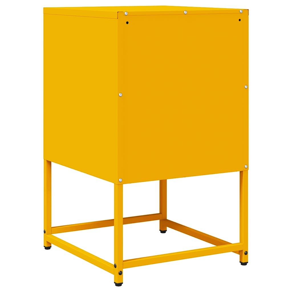 Bedside table mustard yellow 36x39x60.5 cm cold-rolled steel