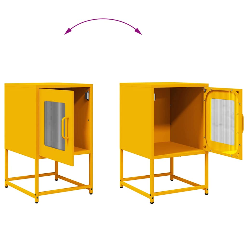 Bedside table mustard yellow 36x39x60.5 cm cold-rolled steel