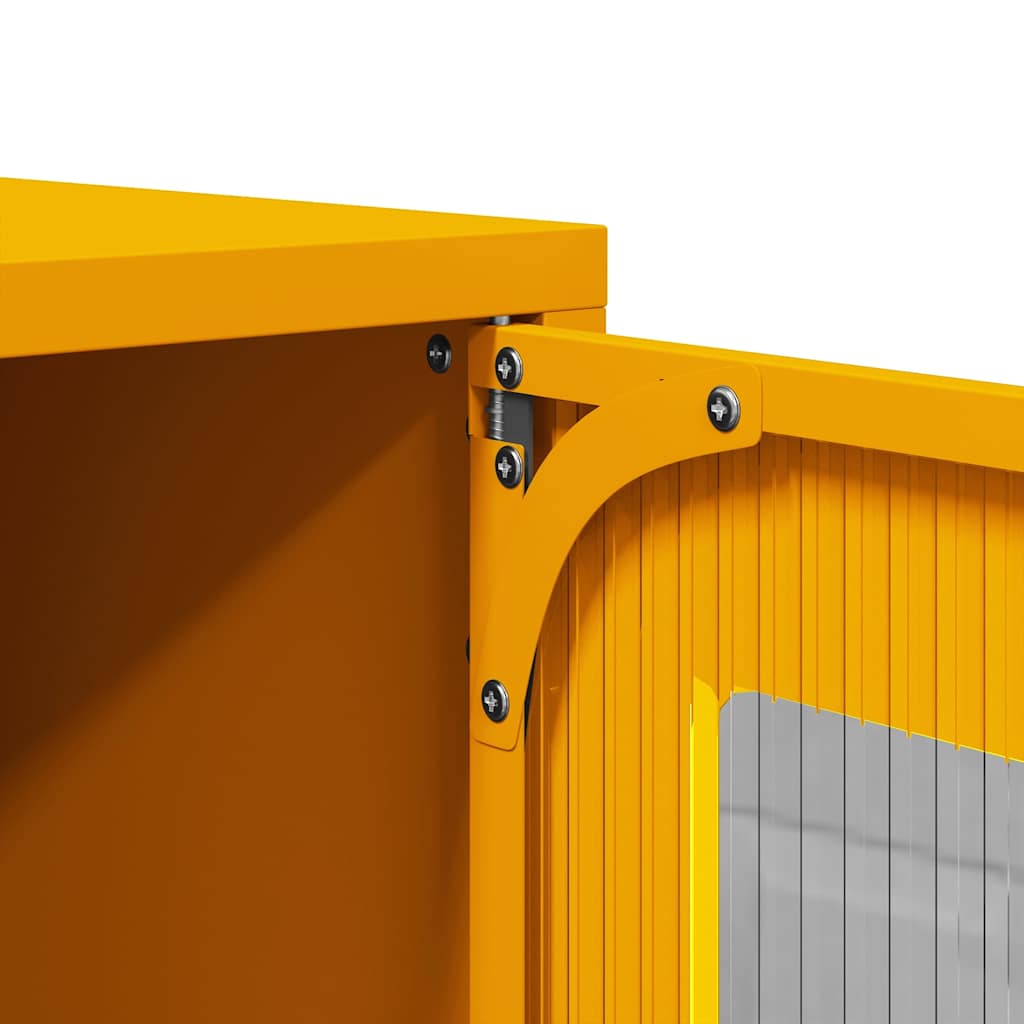 Bedside table mustard yellow 36x39x60.5 cm cold-rolled steel