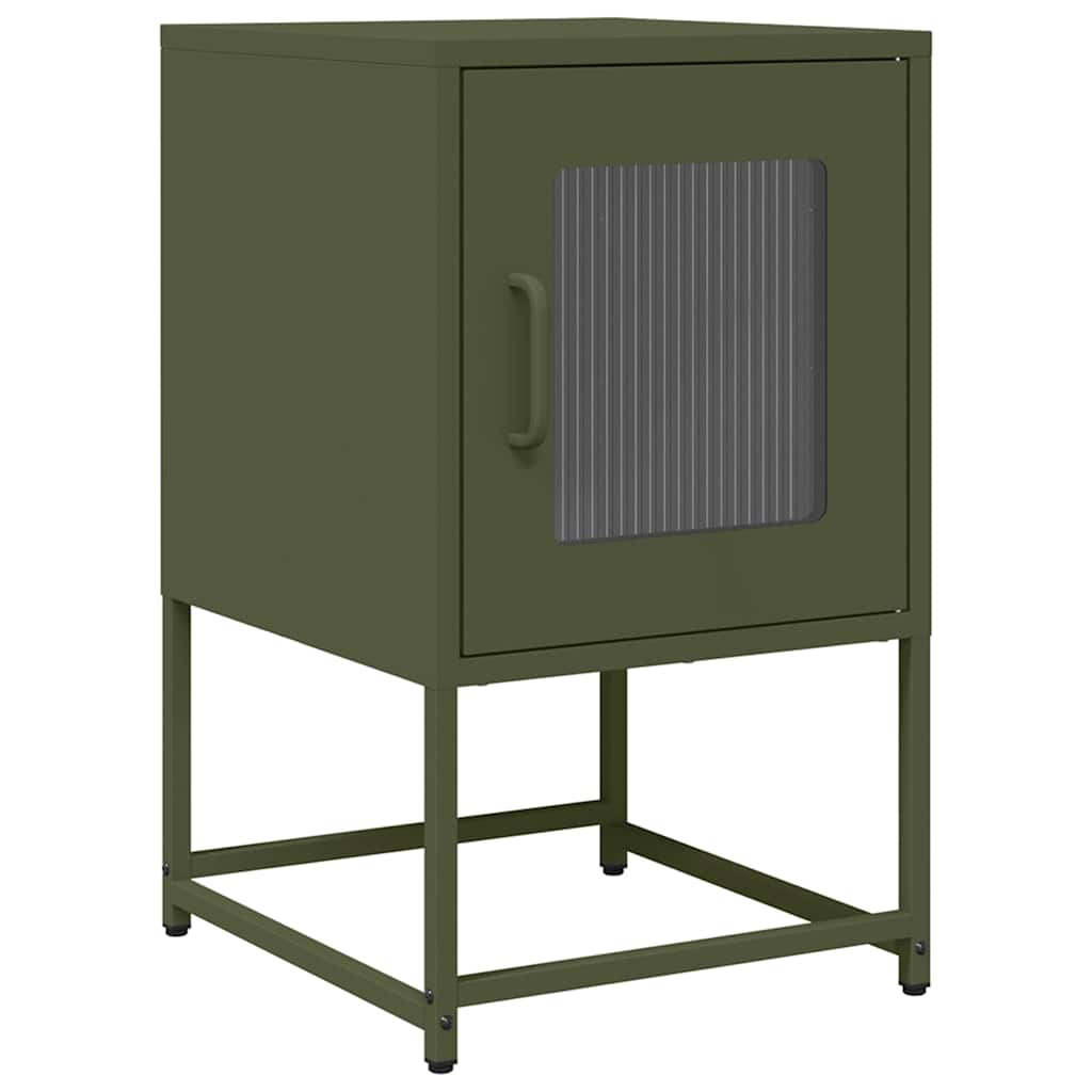 Bedside Table Olive Green 36x39x60.5 cm Cold-rolled steel