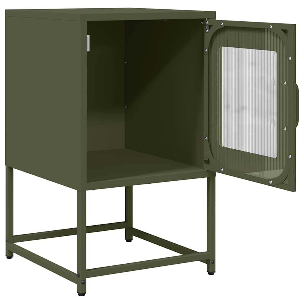 Bedside Table Olive Green 36x39x60.5 cm Cold-rolled steel