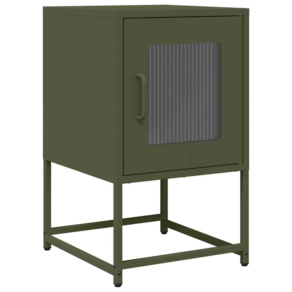 Bedside Table Olive Green 36x39x60.5 cm Cold-rolled steel