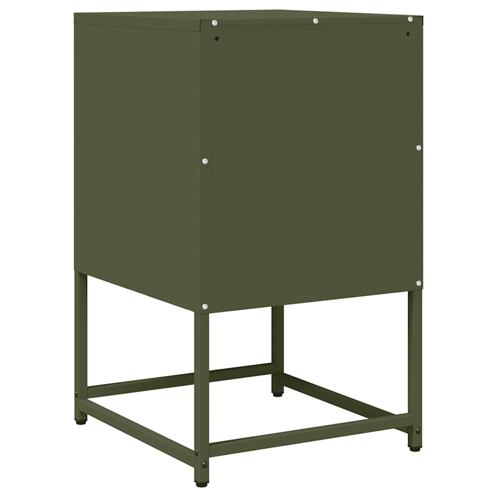 Bedside Table Olive Green 36x39x60.5 cm Cold-rolled steel