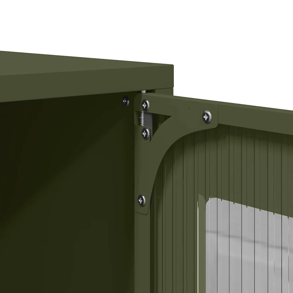 Bedside Table Olive Green 36x39x60.5 cm Cold-rolled steel