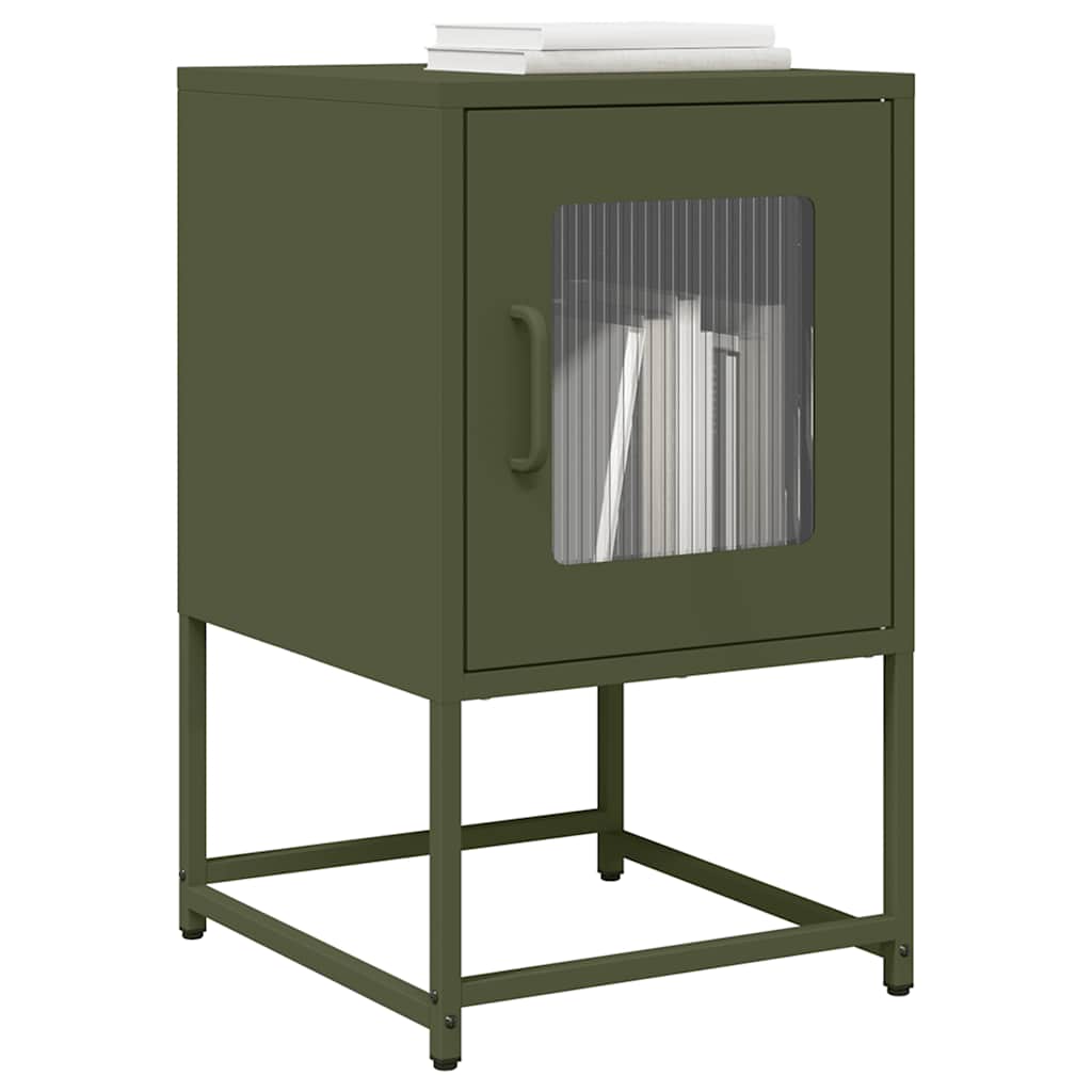 Bedside Table Olive Green 36x39x60.5 cm Cold-rolled steel