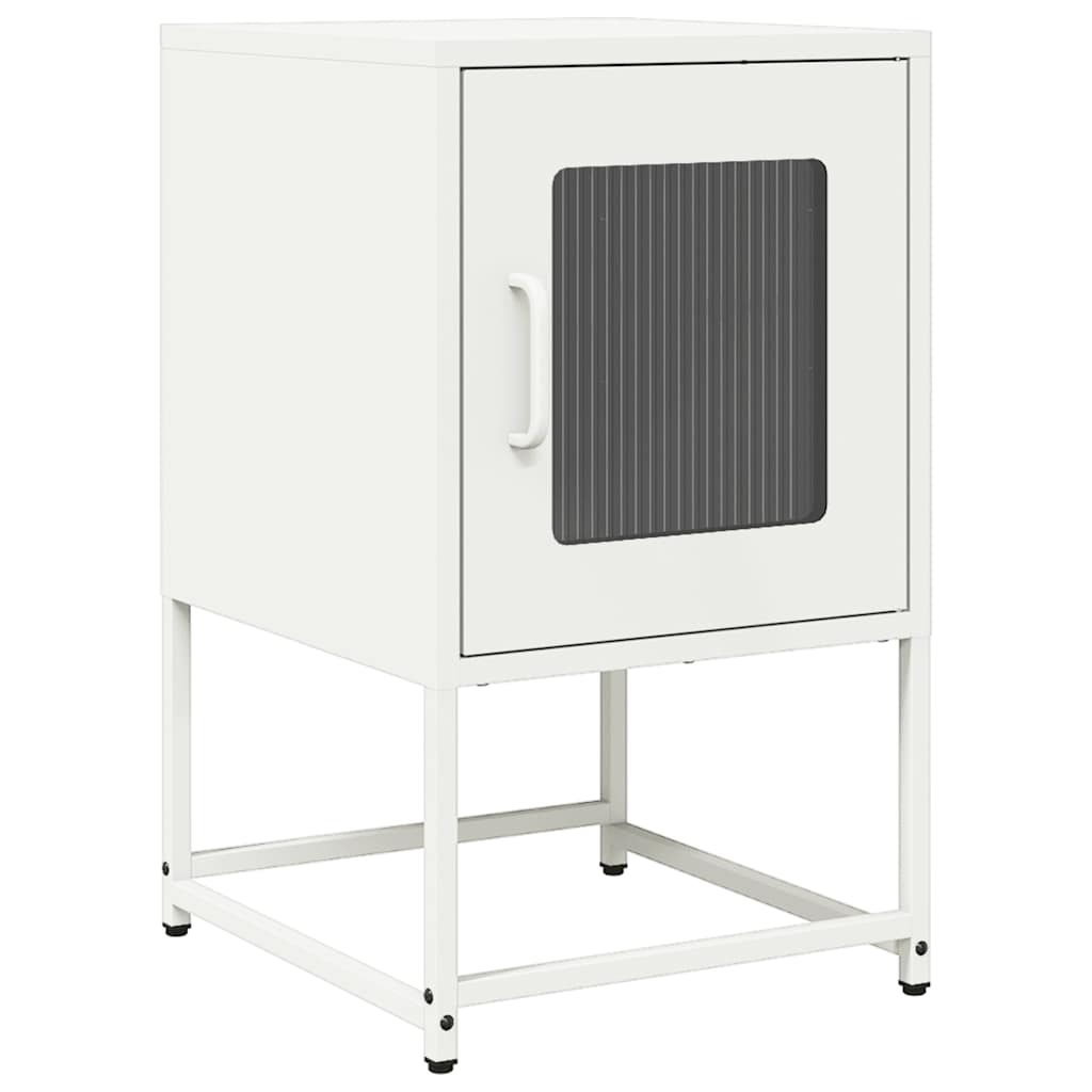 Bedside Table White 36x39x60.5 cm Cold-rolled steel
