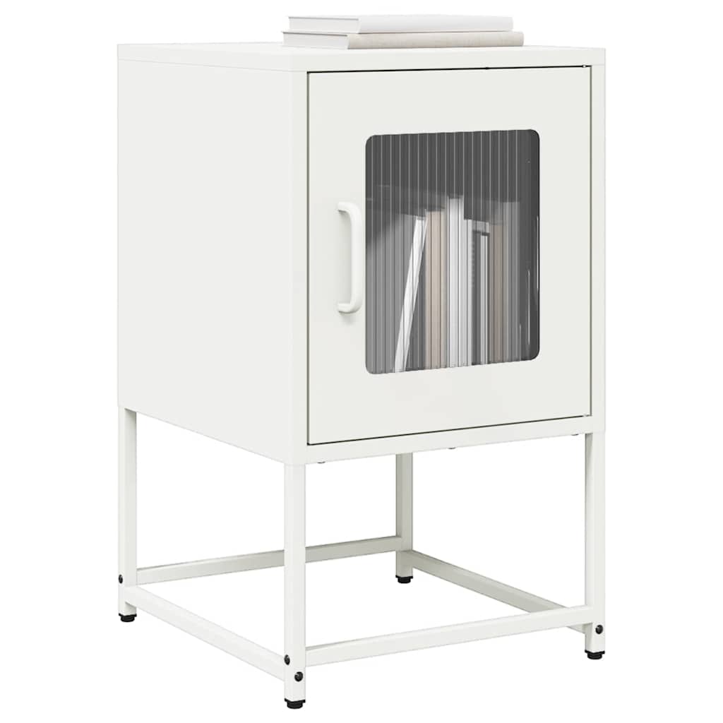 Bedside Table White 36x39x60.5 cm Cold-rolled steel