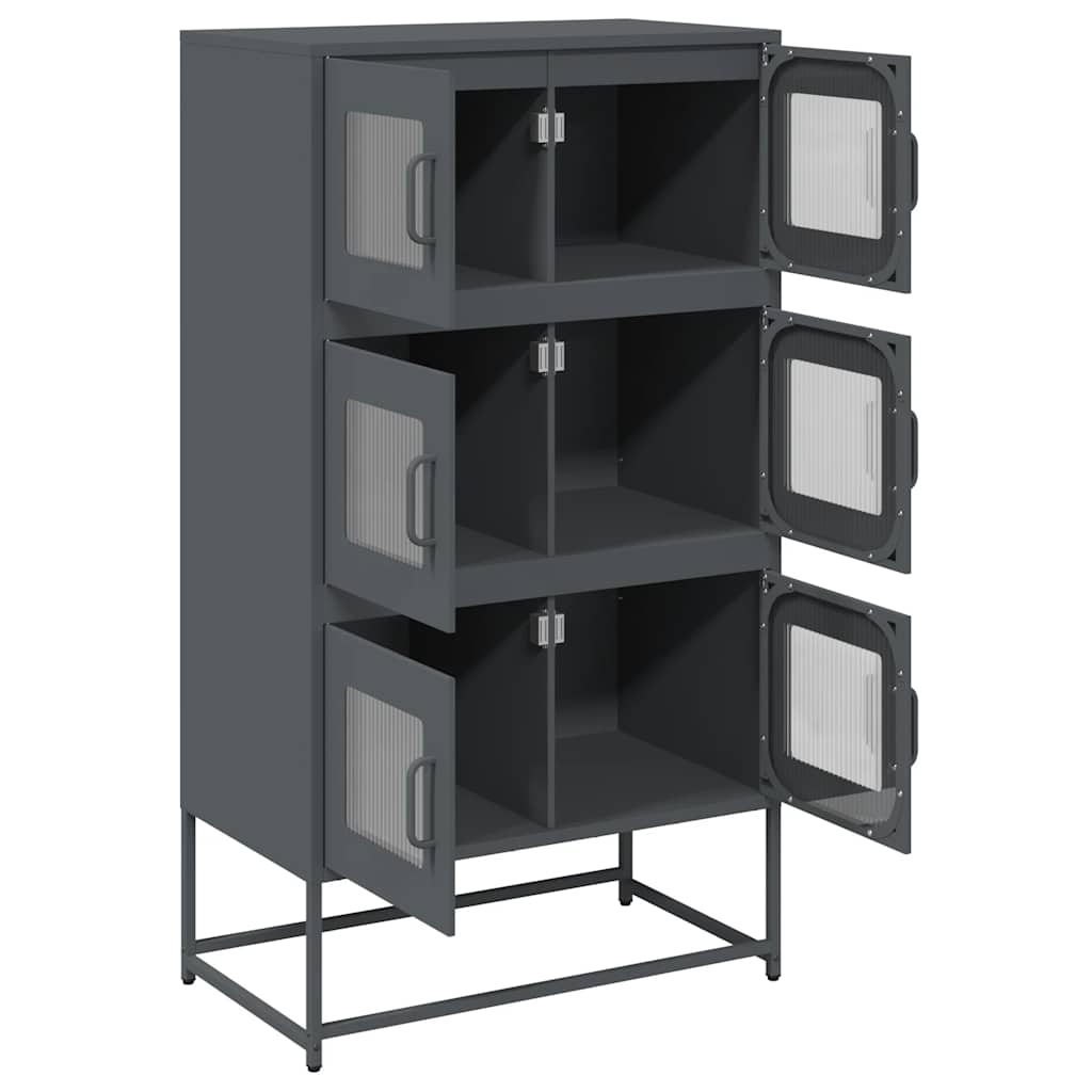 Highboard Anthrazit 68x39x123 cm Stahl