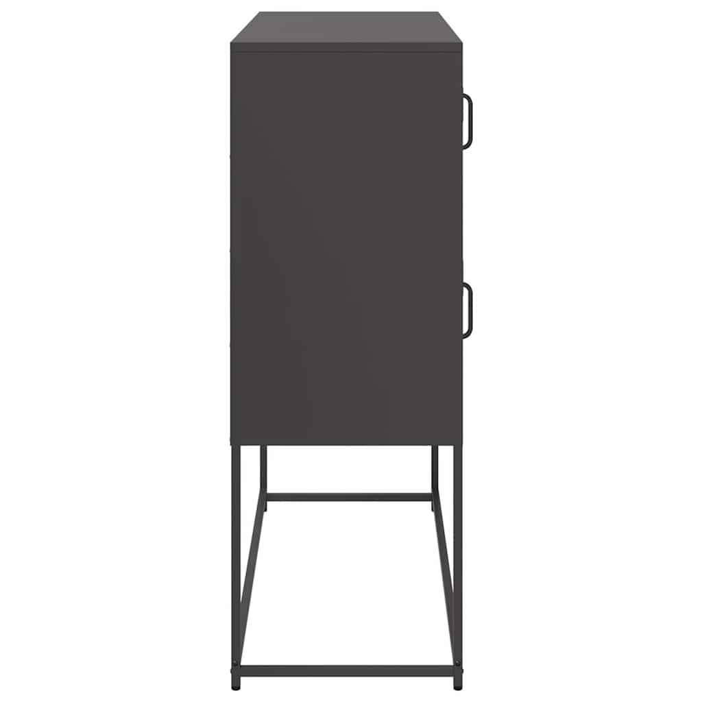Sideboard Schwarz 100,5x39x107 cm Kaltgewalzter Stahl