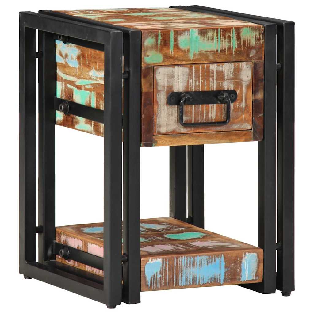 Nachttisch 2 pcs 30 x 30 x 40 cm recyceltes Massivholz