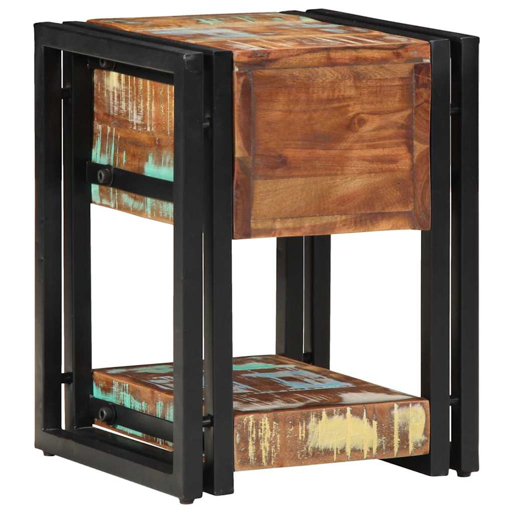 Nachttisch 2 pcs 30 x 30 x 40 cm recyceltes Massivholz