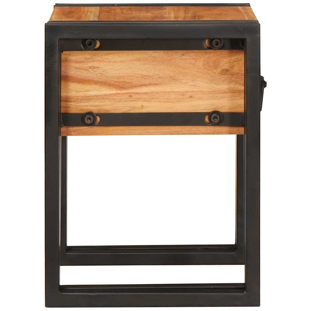 Beistelltisch 30 x 30 x 40 cm Massives Akazienholz und Metall