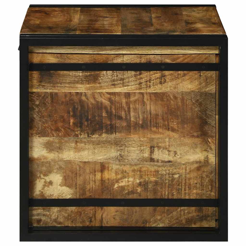 Aufbewahrungsbox mit Speicher 50 x 50 x 50 cm Raues Mangoholz