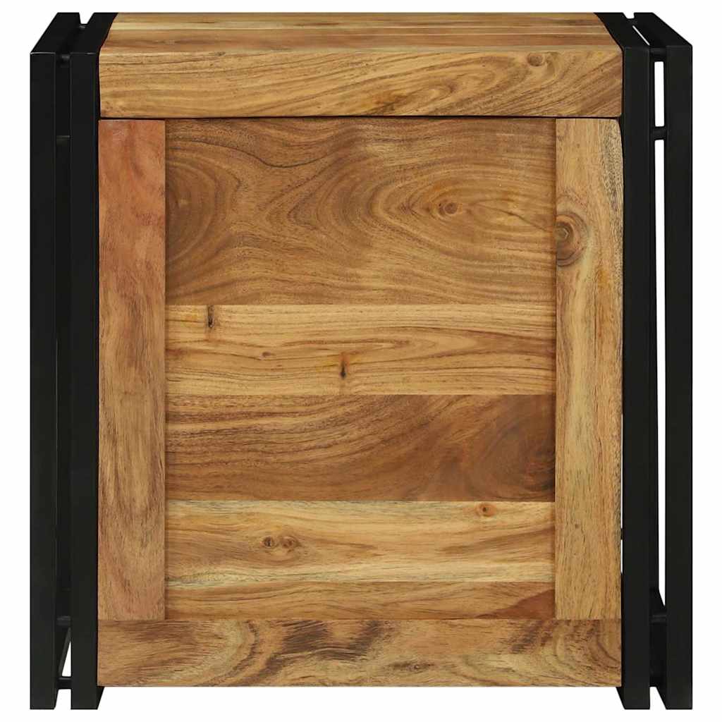Aufbewahrungsbox mit Speicher 50 x 50 x 50 cm Massivholz Akazie