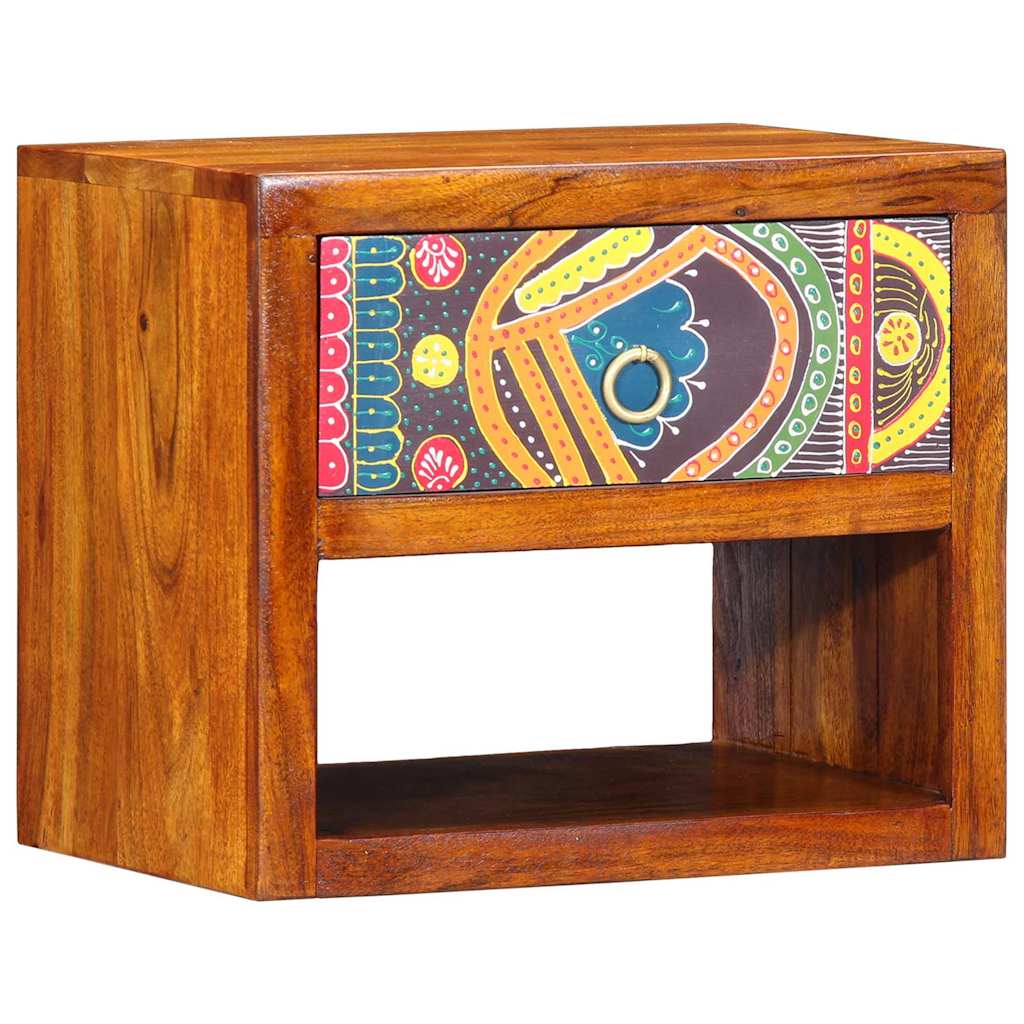 Nachttisch Wandmontiert Braun 40 x 35 x 35 cm Akazie Massivholz