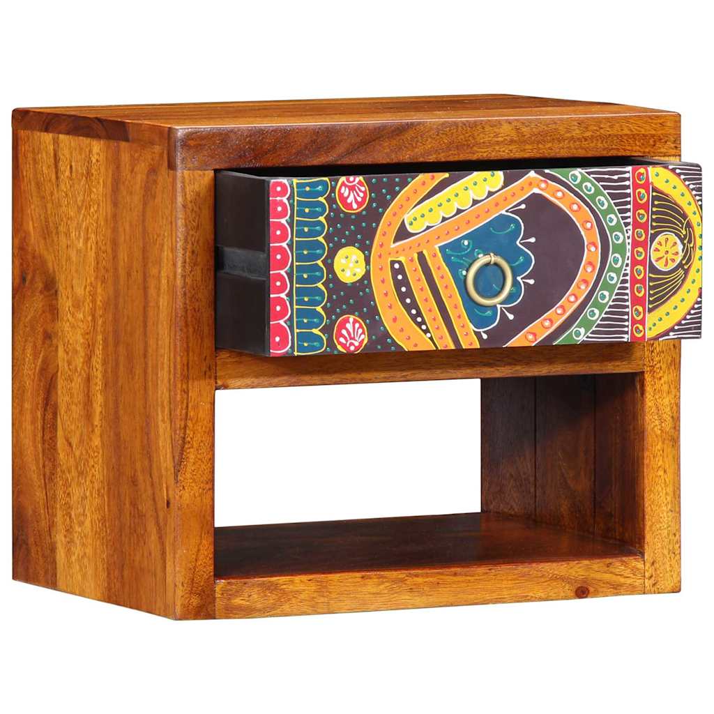 Nachttisch Wandmontiert Braun 40 x 35 x 35 cm Akazie Massivholz