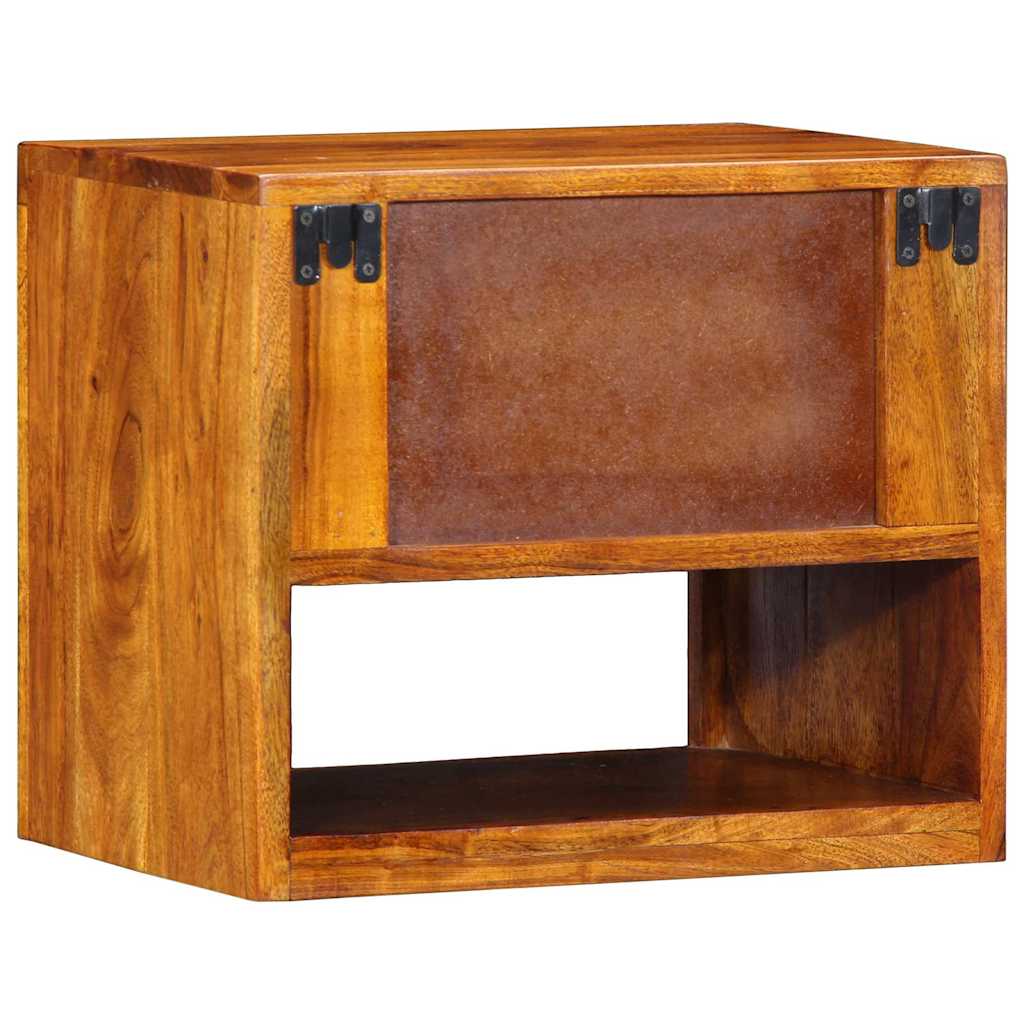 Nachttisch Wandmontiert Braun 40 x 35 x 35 cm Akazie Massivholz