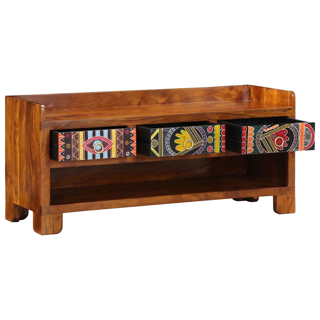 Schuhbank Mehrfarbig 100 x 35 x 45 cm Akazie Massivholz