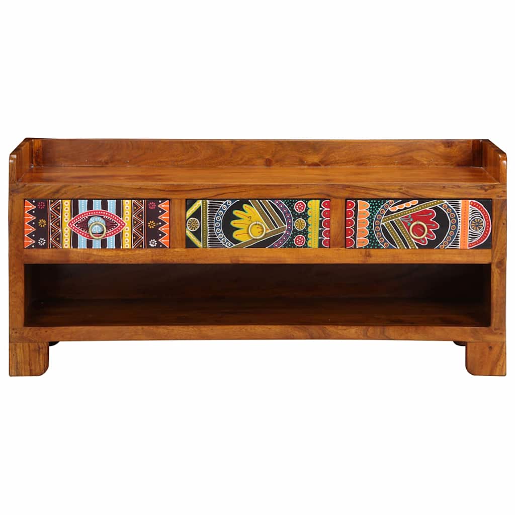 Schuhbank Mehrfarbig 100 x 35 x 45 cm Akazie Massivholz