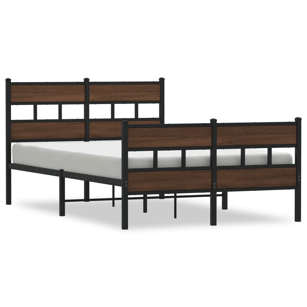 Bed frame without mattress with head and footboard 120x200 cm