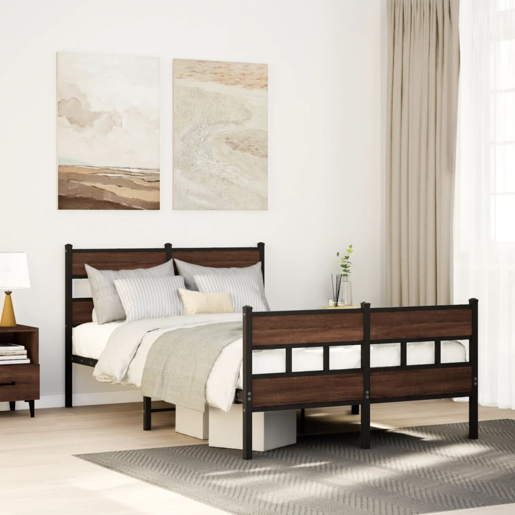 Bed frame without mattress with head and footboard 120x200 cm