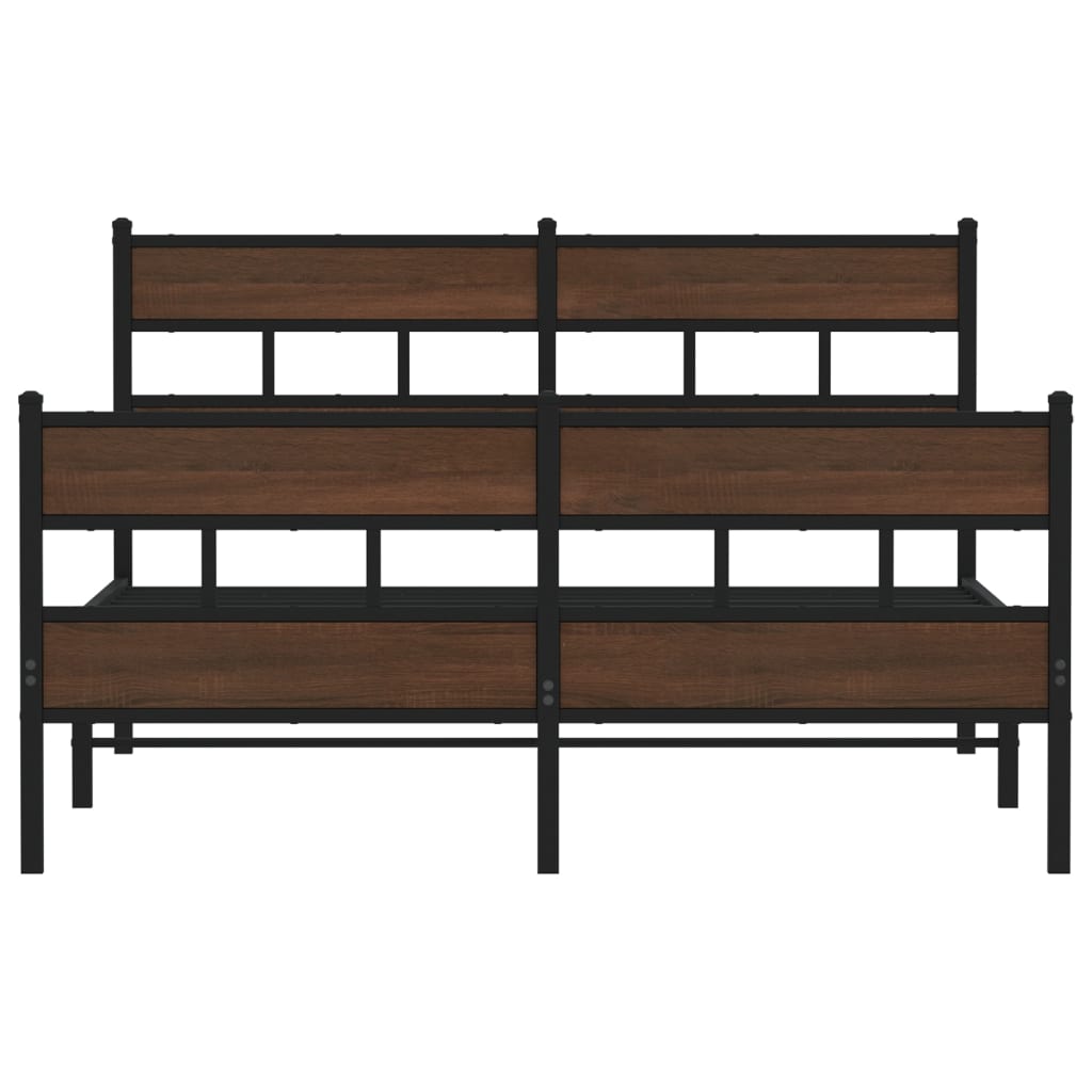 Bed frame without mattress with head and footboard 137x190 cm