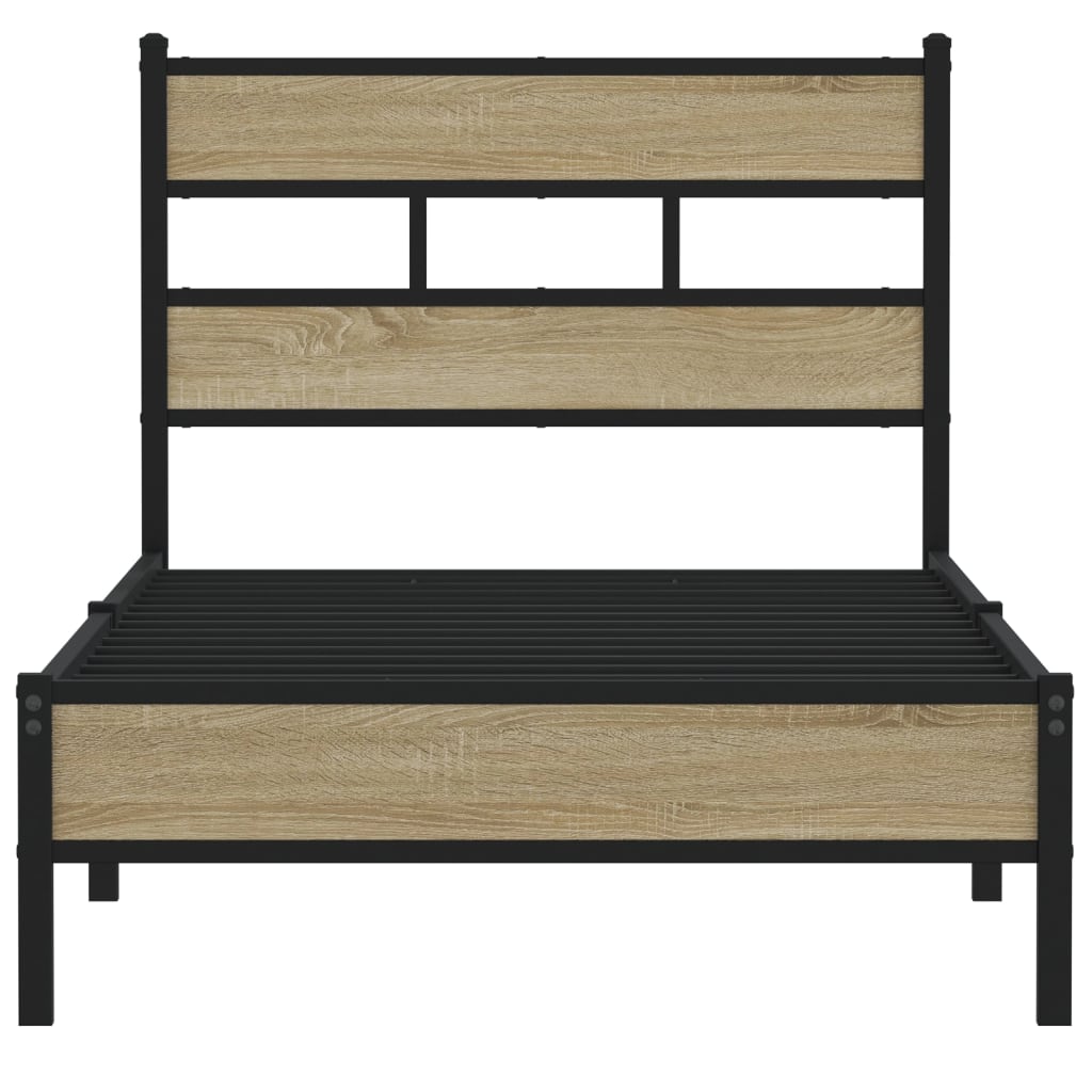 Bed frame without mattress Sonoma oak 107x200 cm wood material