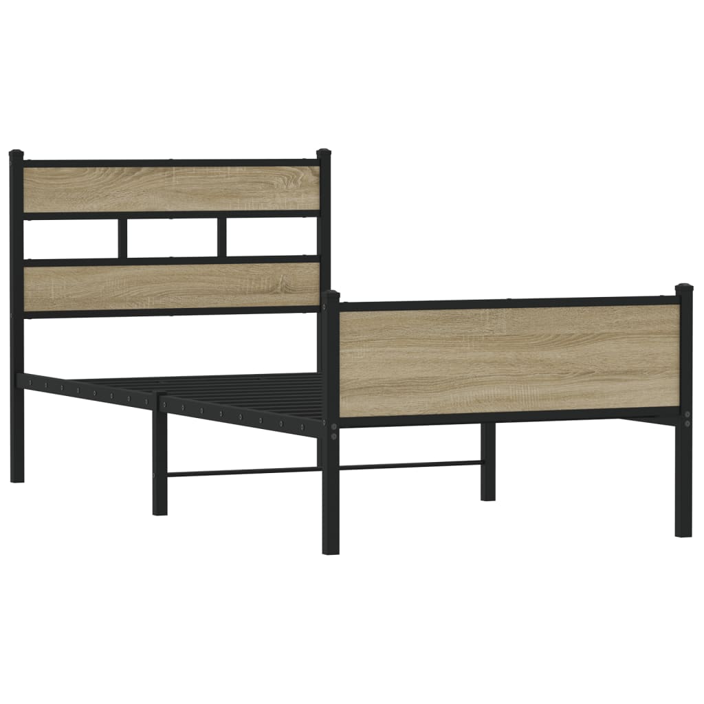 Bettgestell ohne Matratze Sonoma-Eiche 100x200 cm Holzwerkstoff