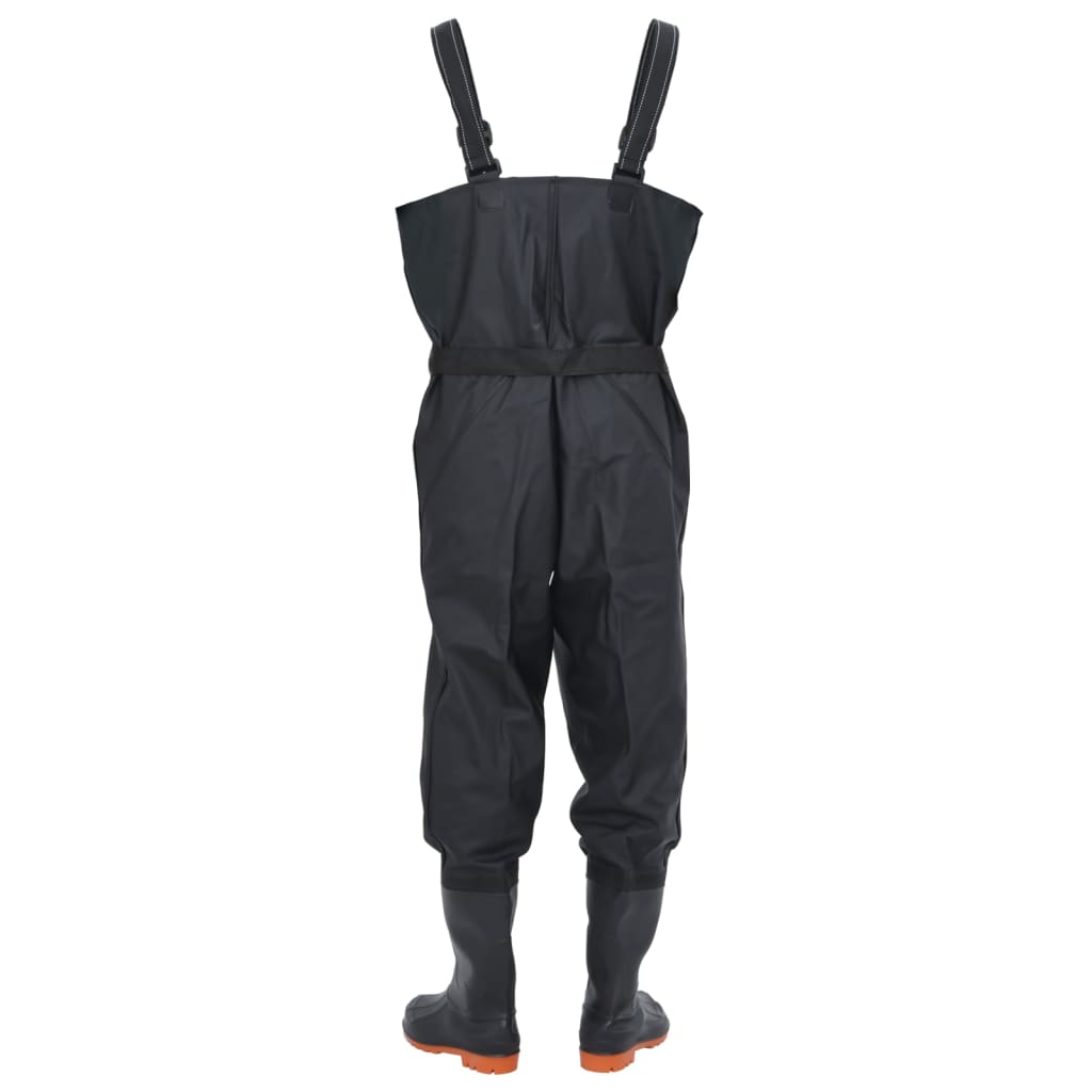 Waders with Boots and Belt Black Size 45