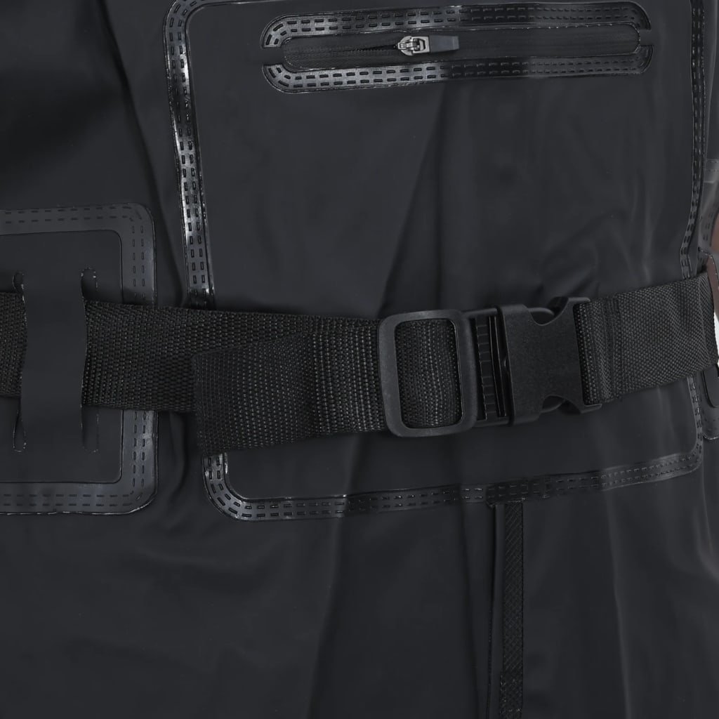 Waders with Boots and Belt Black Size 45