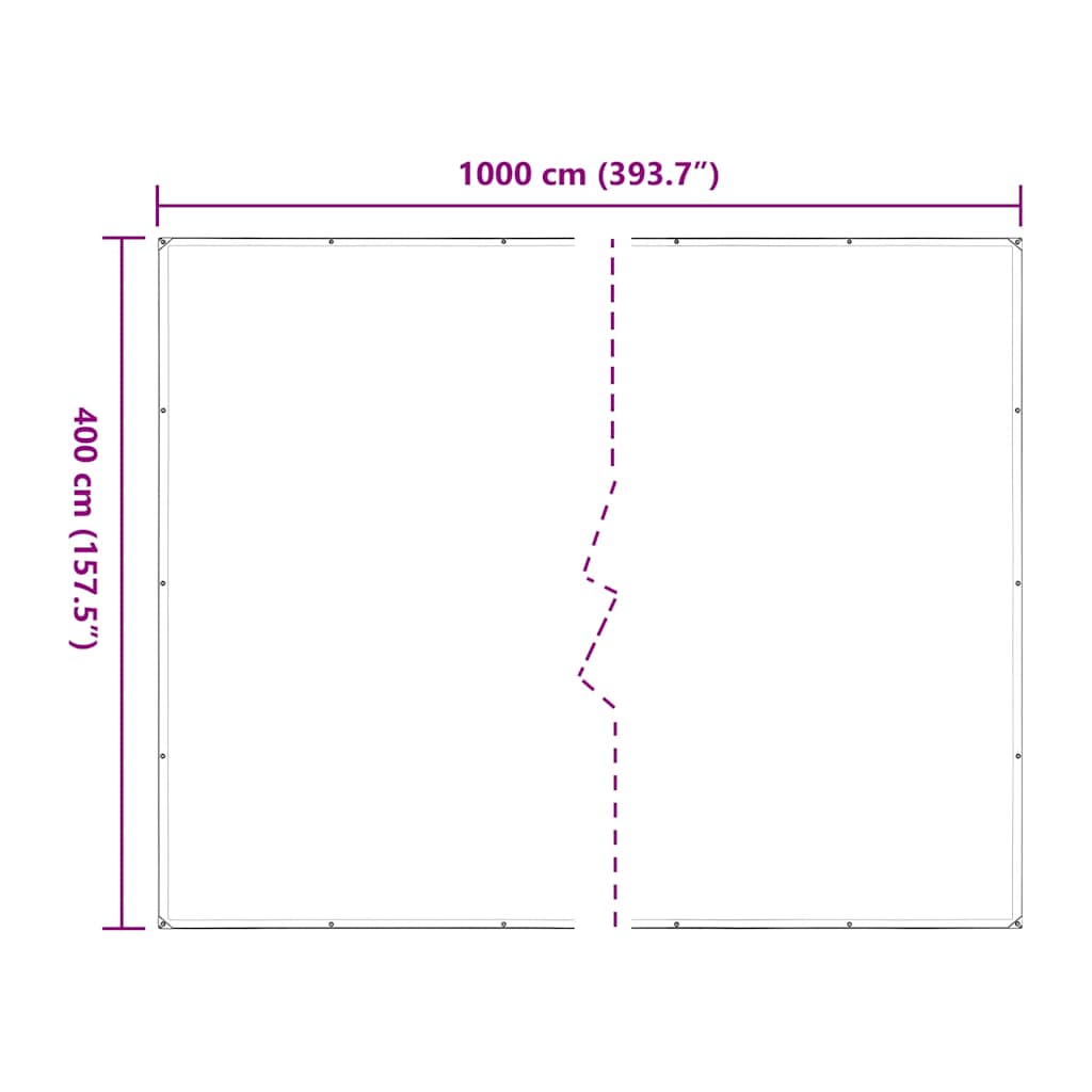Transparent tarpaulin with eyelets 4x10 m polyethylene