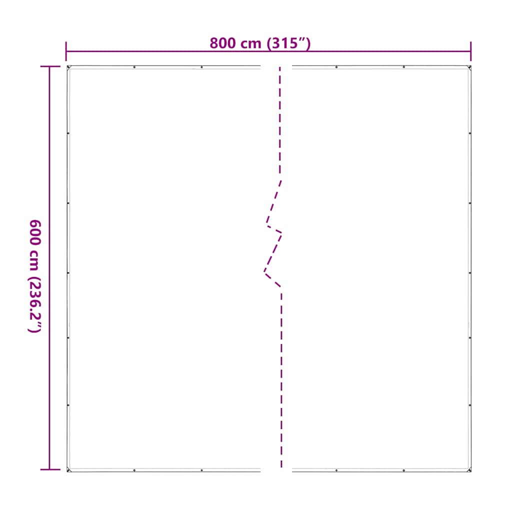 Transparente Plane mit Ösen 6x8 m Polyethylen