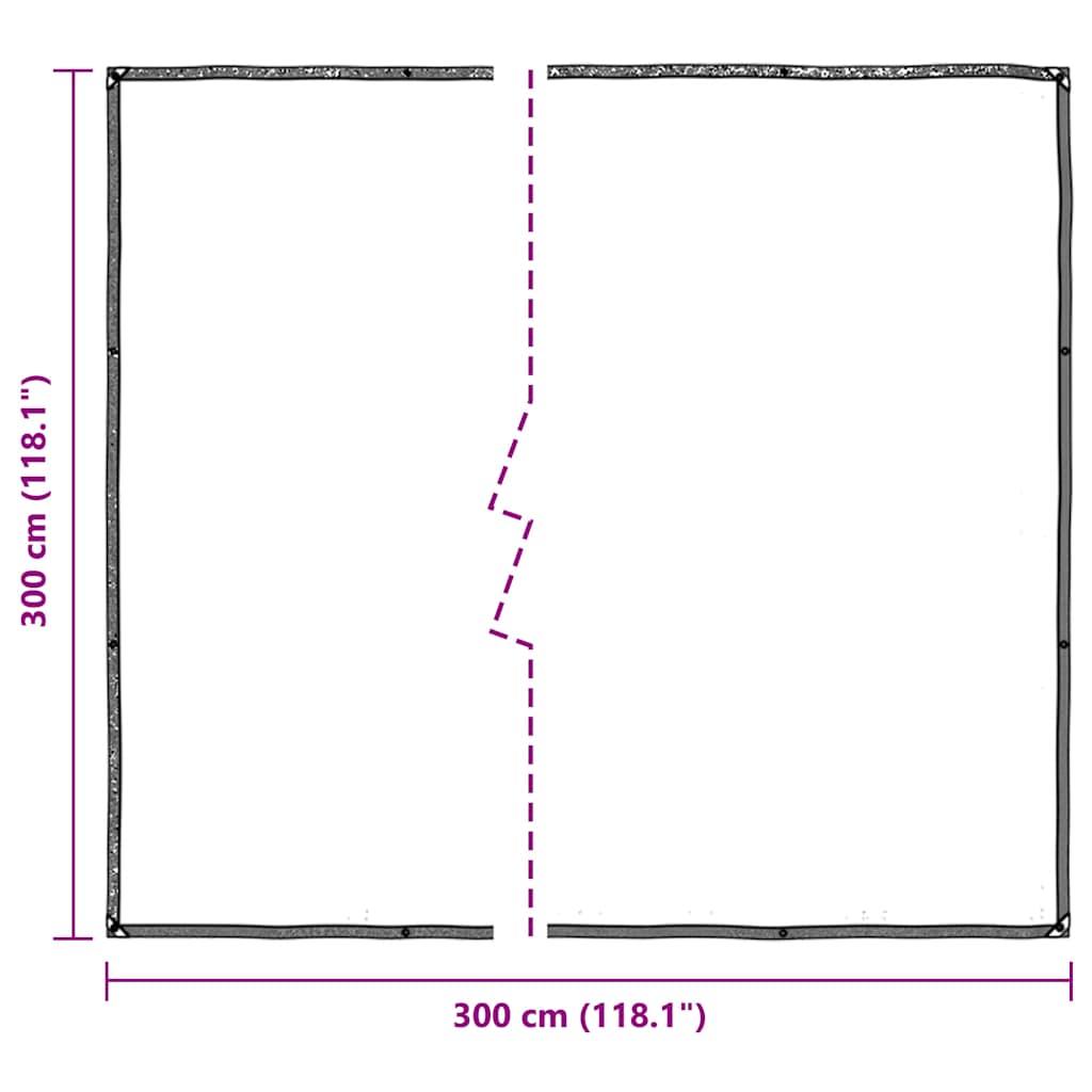 Transparent tarpaulin with eyelets 3x3 m polyethylene