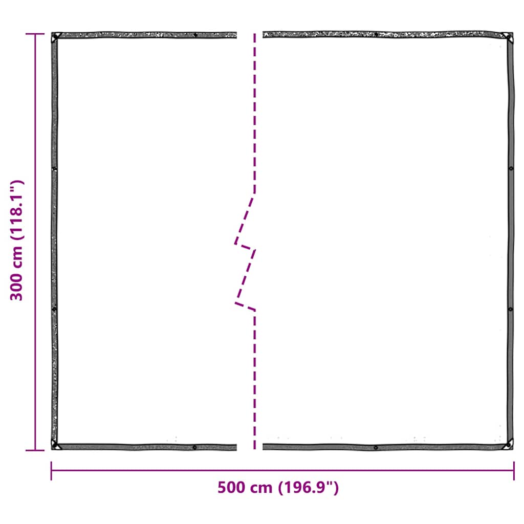 Transparent tarpaulin with eyelets 3x5 m polyethylene