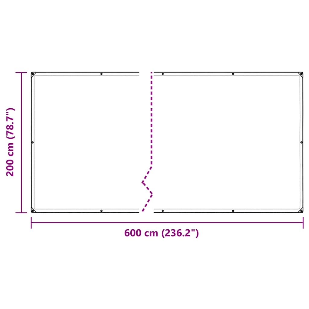 Transparent tarpaulin with eyelets 2x6 m PVC