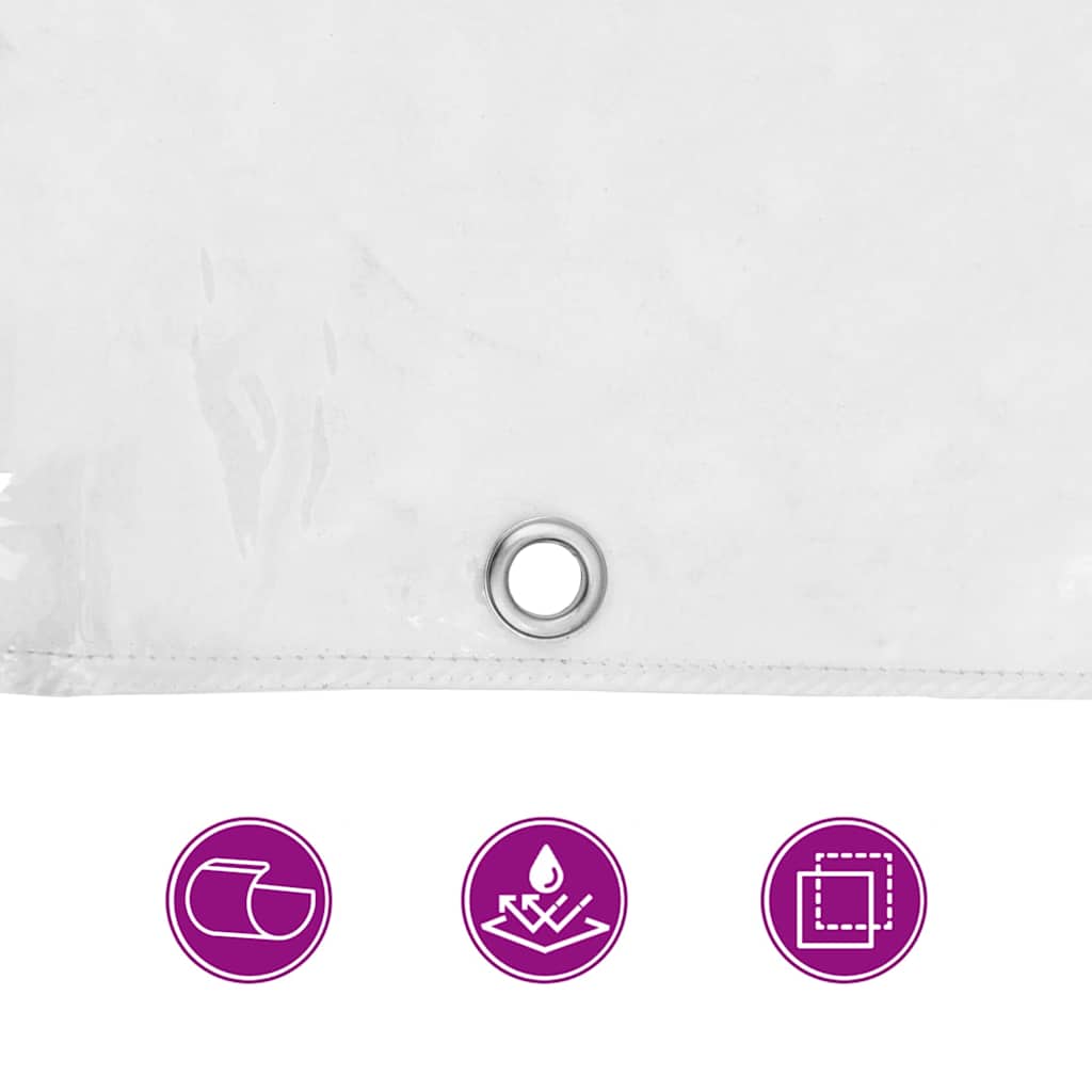 Transparent tarpaulin with eyelets 2x8 m PVC