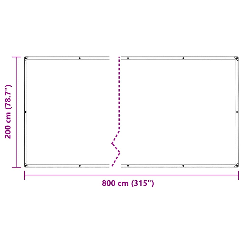 Transparent tarpaulin with eyelets 2x8 m PVC