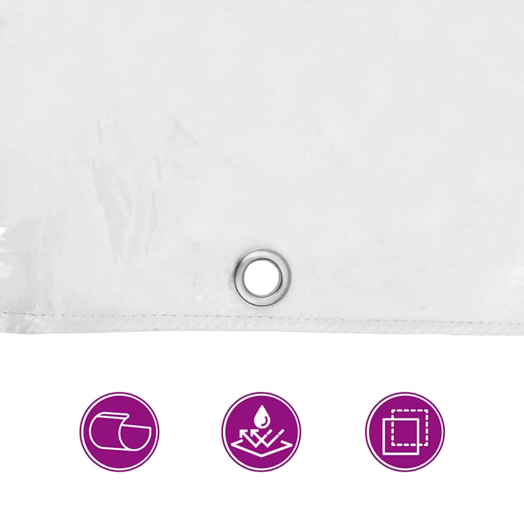 Transparent tarpaulin with eyelets 3x8 m PVC