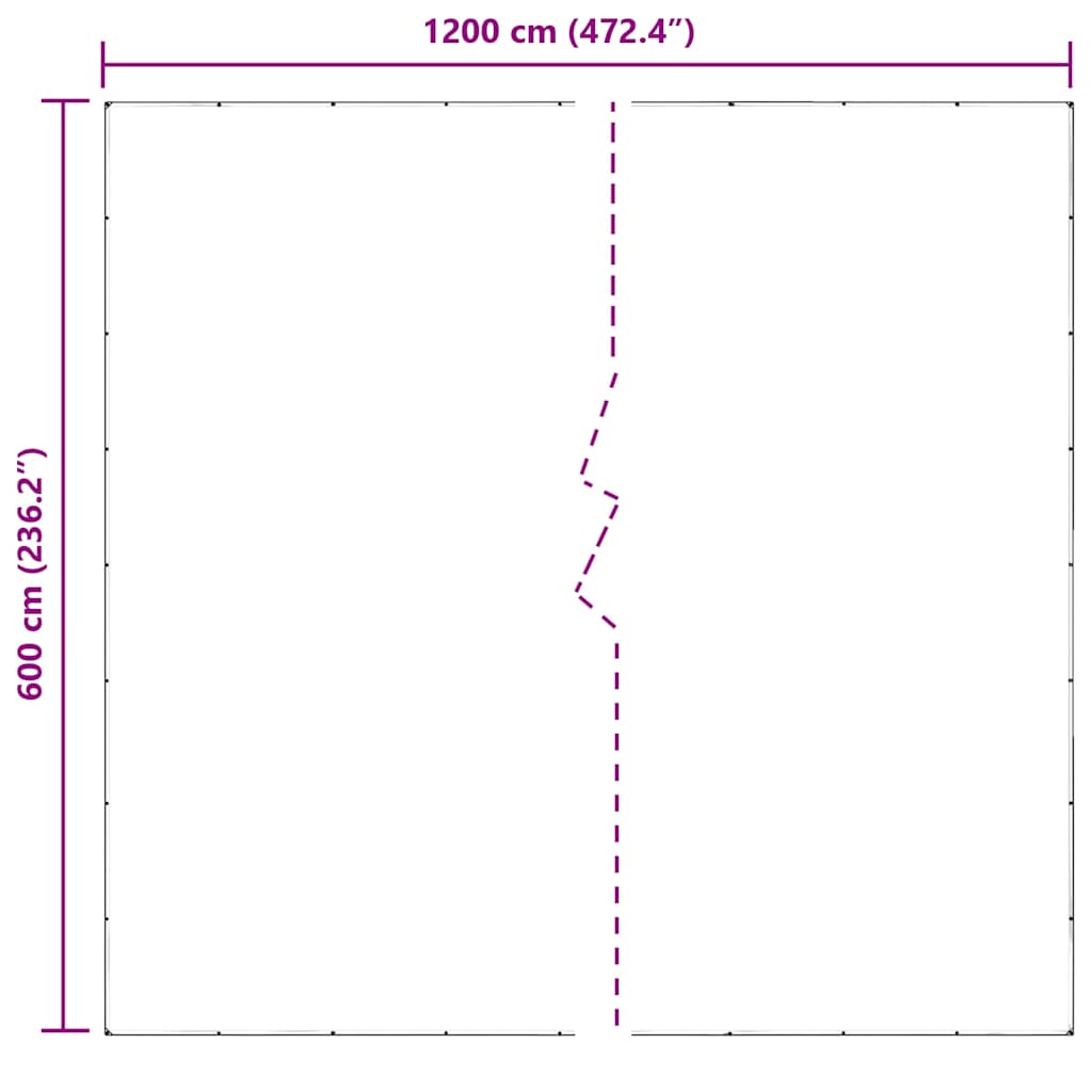 Transparente Plane mit Ösen 6x12 m PVC