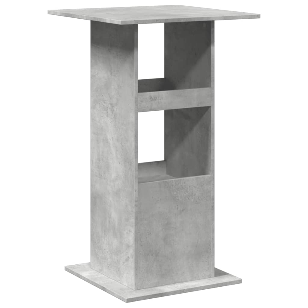Bar table with shelves concrete grey 60x60x102 cm wood material