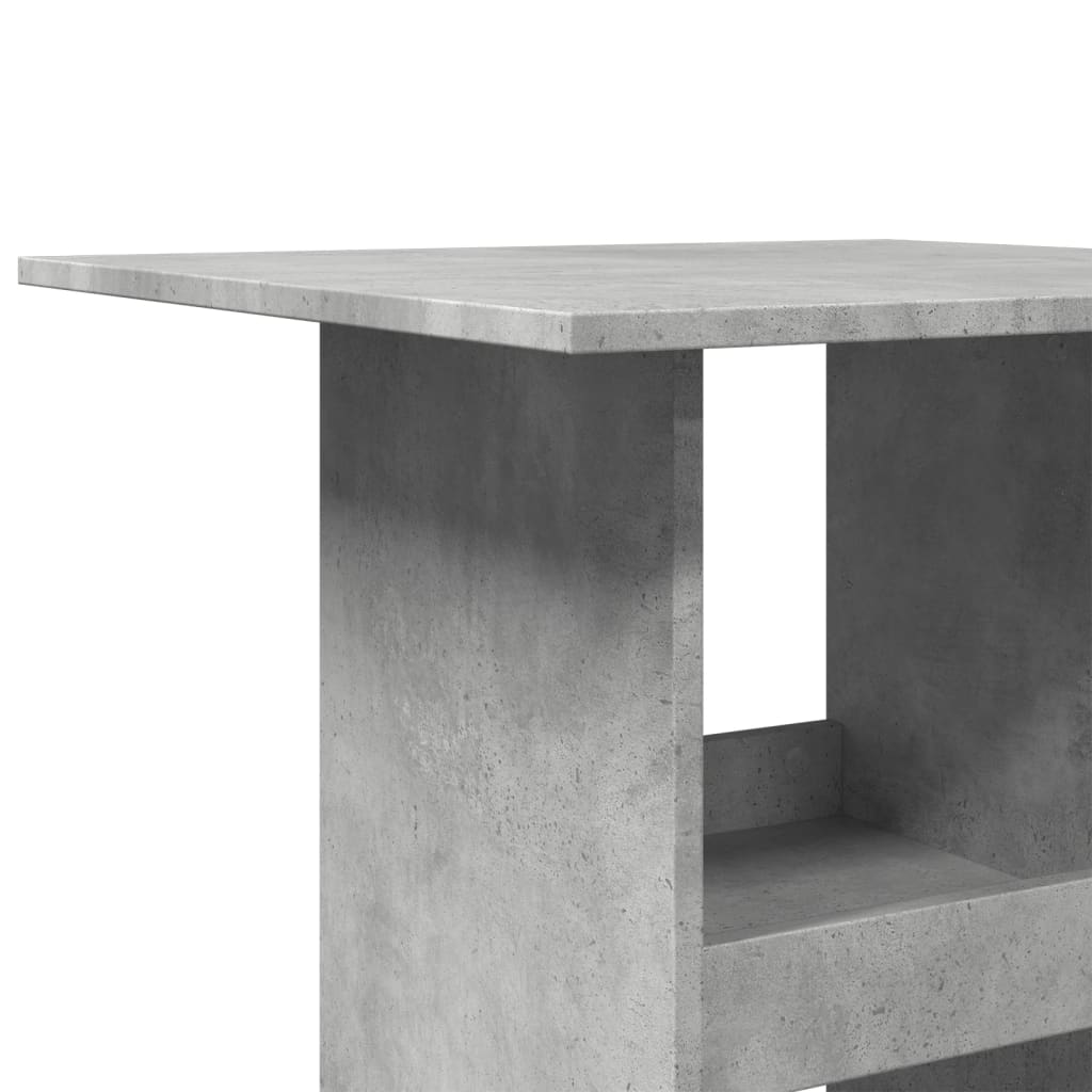 Bar table with shelves concrete grey 60x60x102 cm wood material