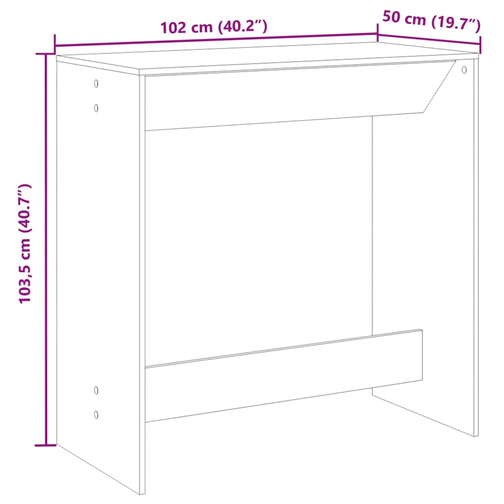 Bartisch Sonoma-Eiche 102x50x103,5 cm Holzwerkstoff