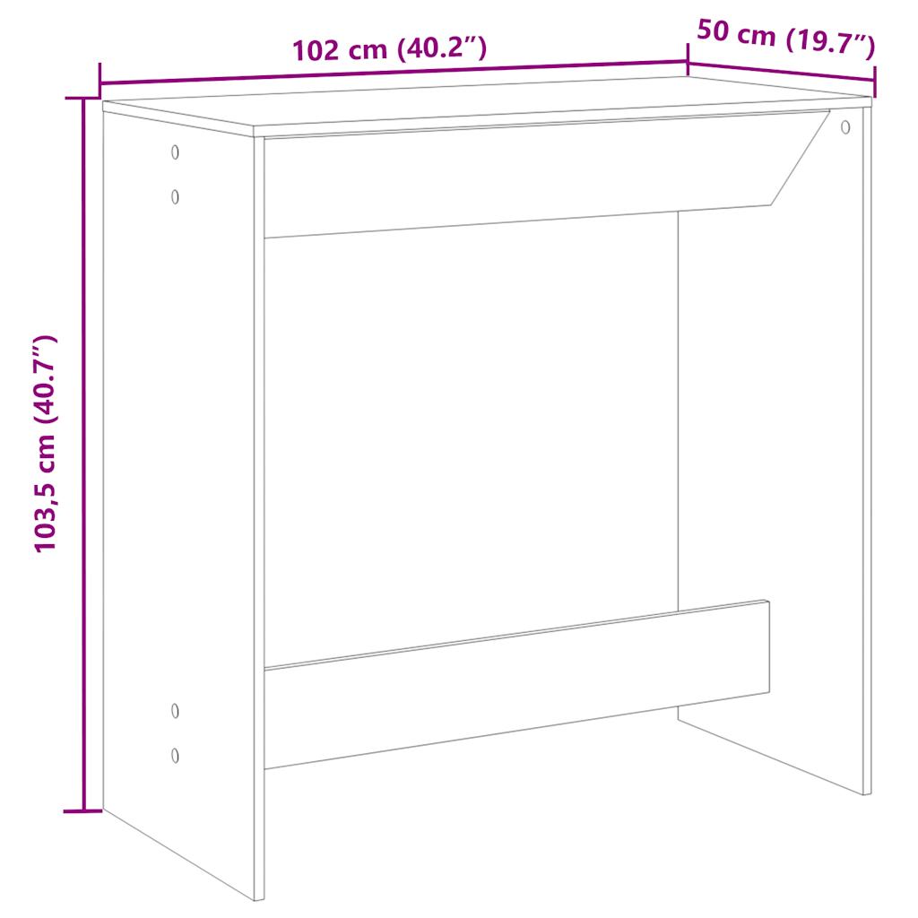 Bartisch Braun Eichen-Optik 102x50x103,5 cm Holzwerkstoff