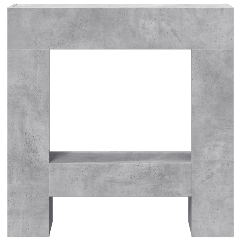 Fireplace surround concrete grey 81x18x82 cm wood material