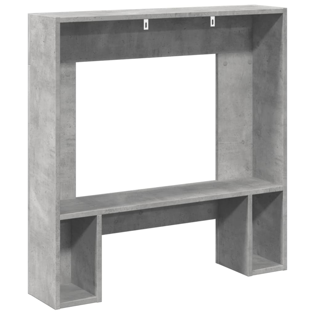 Fireplace surround concrete grey 81x18x82 cm wood material