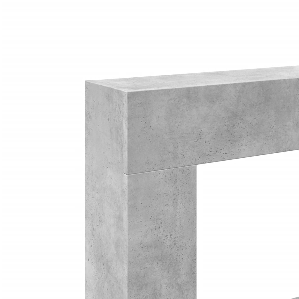 Fireplace surround concrete grey 81x18x82 cm wood material