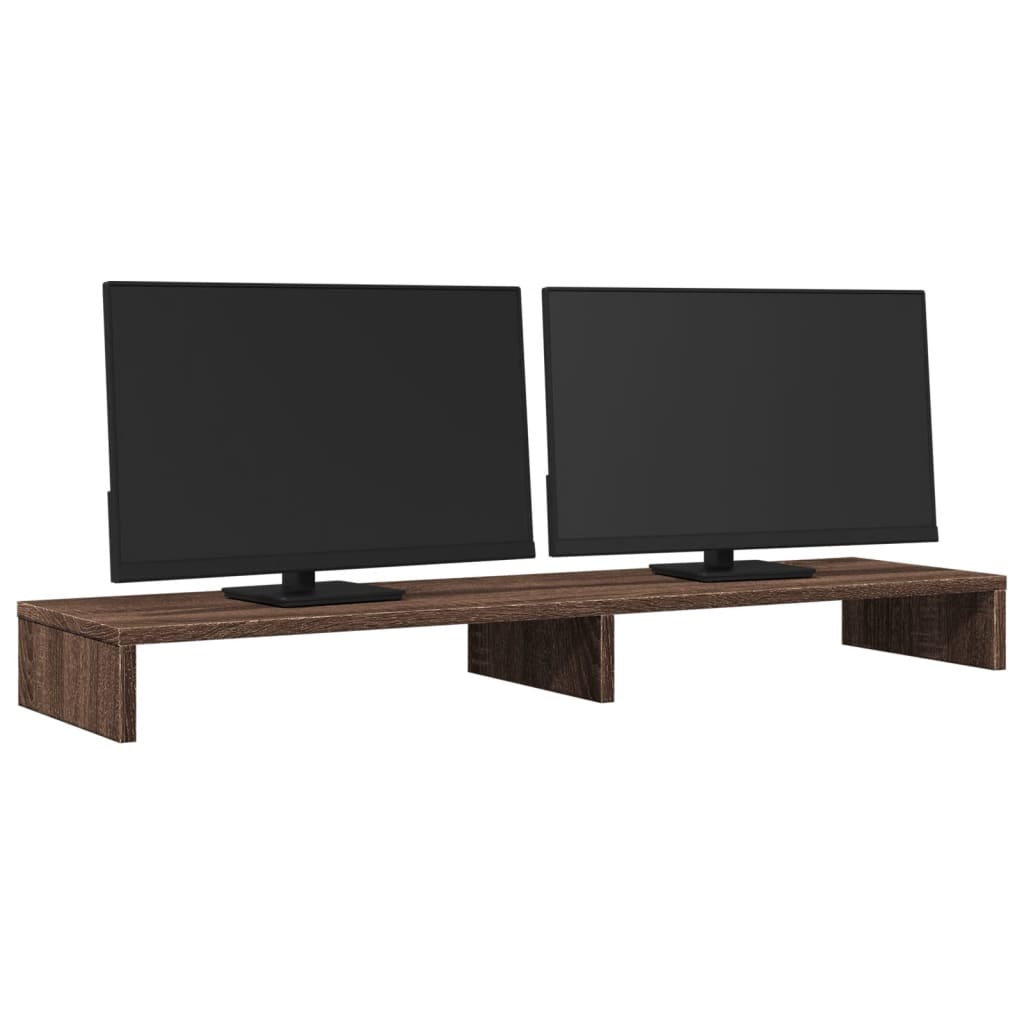 Monitorständer Braun Eichen-Optik 100x27x10 cm Holzwerkstoff