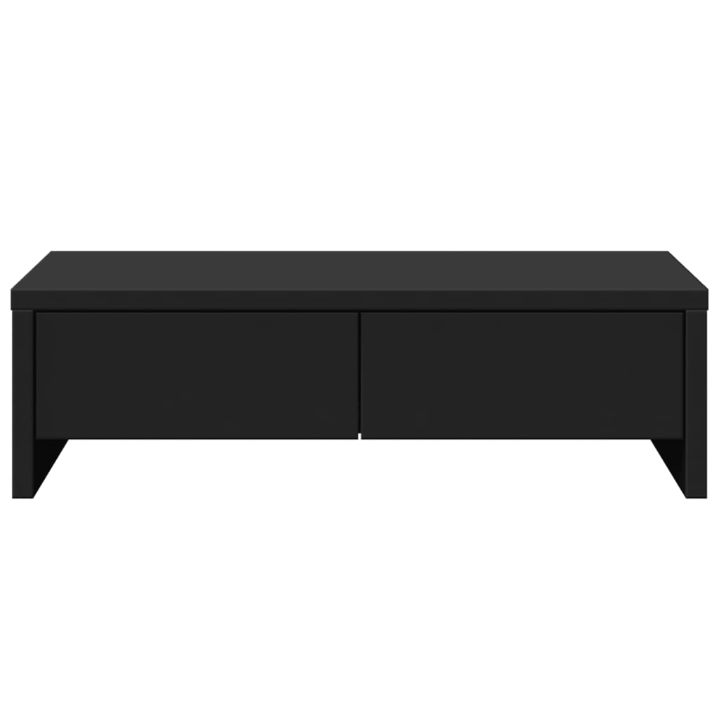 Monitor stand with drawers Black 50x27x15 cm wood material