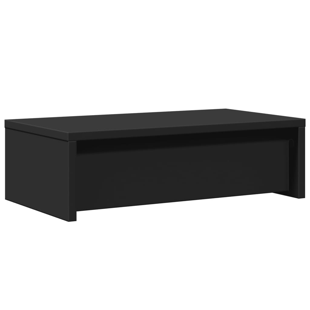 Monitor stand with drawers Black 50x27x15 cm wood material