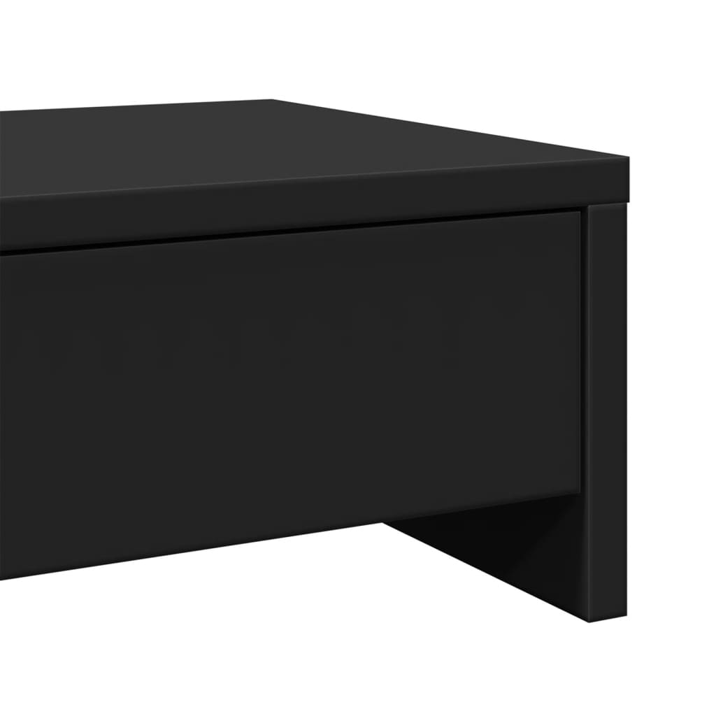 Monitor stand with drawers Black 50x27x15 cm wood material